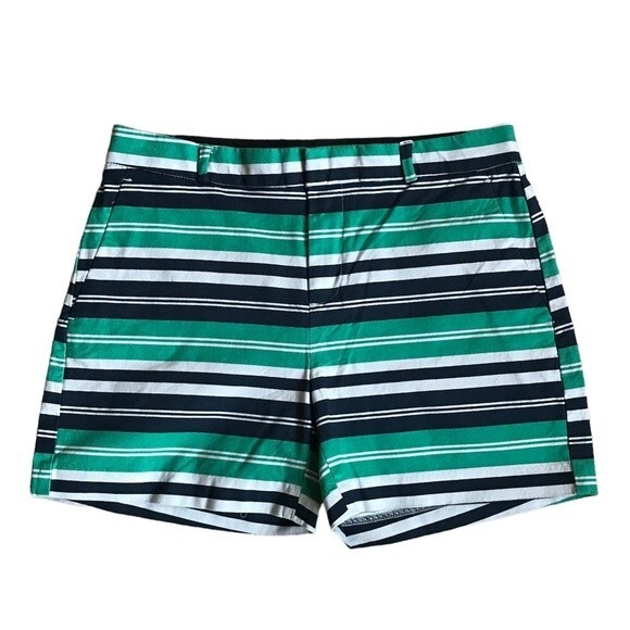 NWT Banana Republic women’s 5” tailored fit short striped green and blue size 2 - Picture 1 of 5